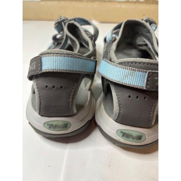 Teva Grey Blue Casual Sandals Size 9 ShockPad Comfort Adjustable Straps Open Toe - Picture 5 of 10